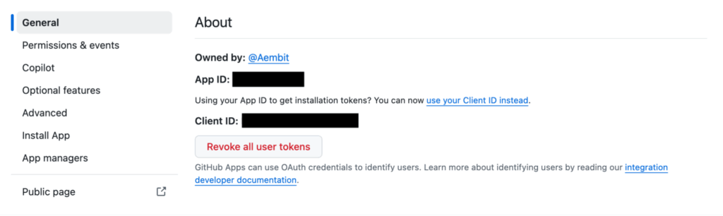 Github app client id screen