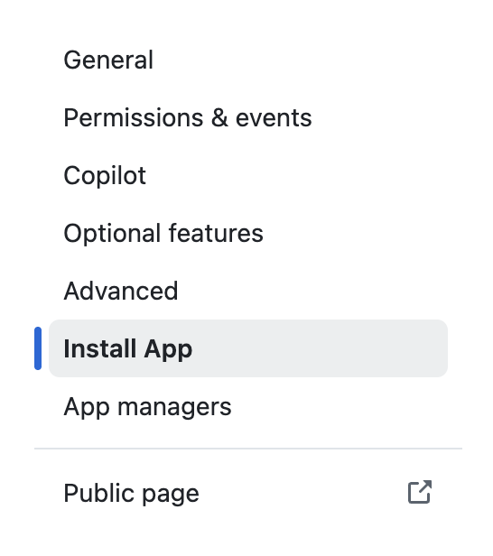 Github App Settings