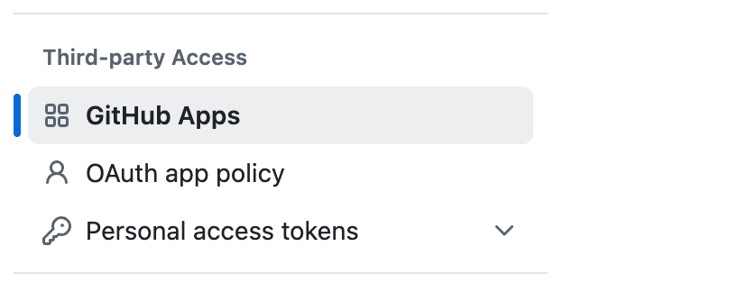 Github app third-party access screen