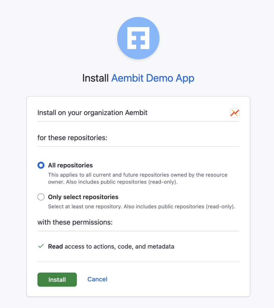 Install Aembit app with Github