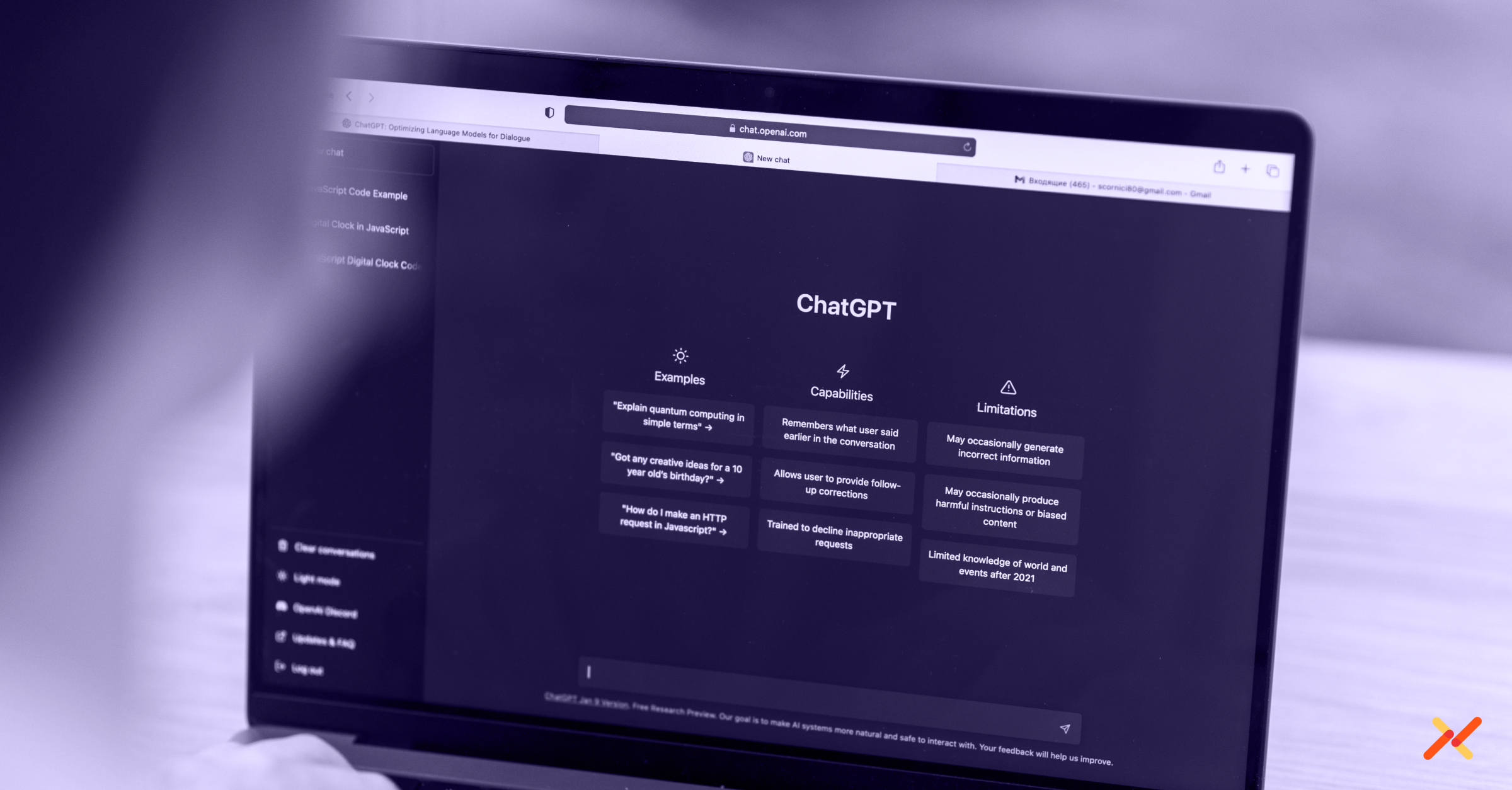 Developer interfacing with ChatGPT LLM.