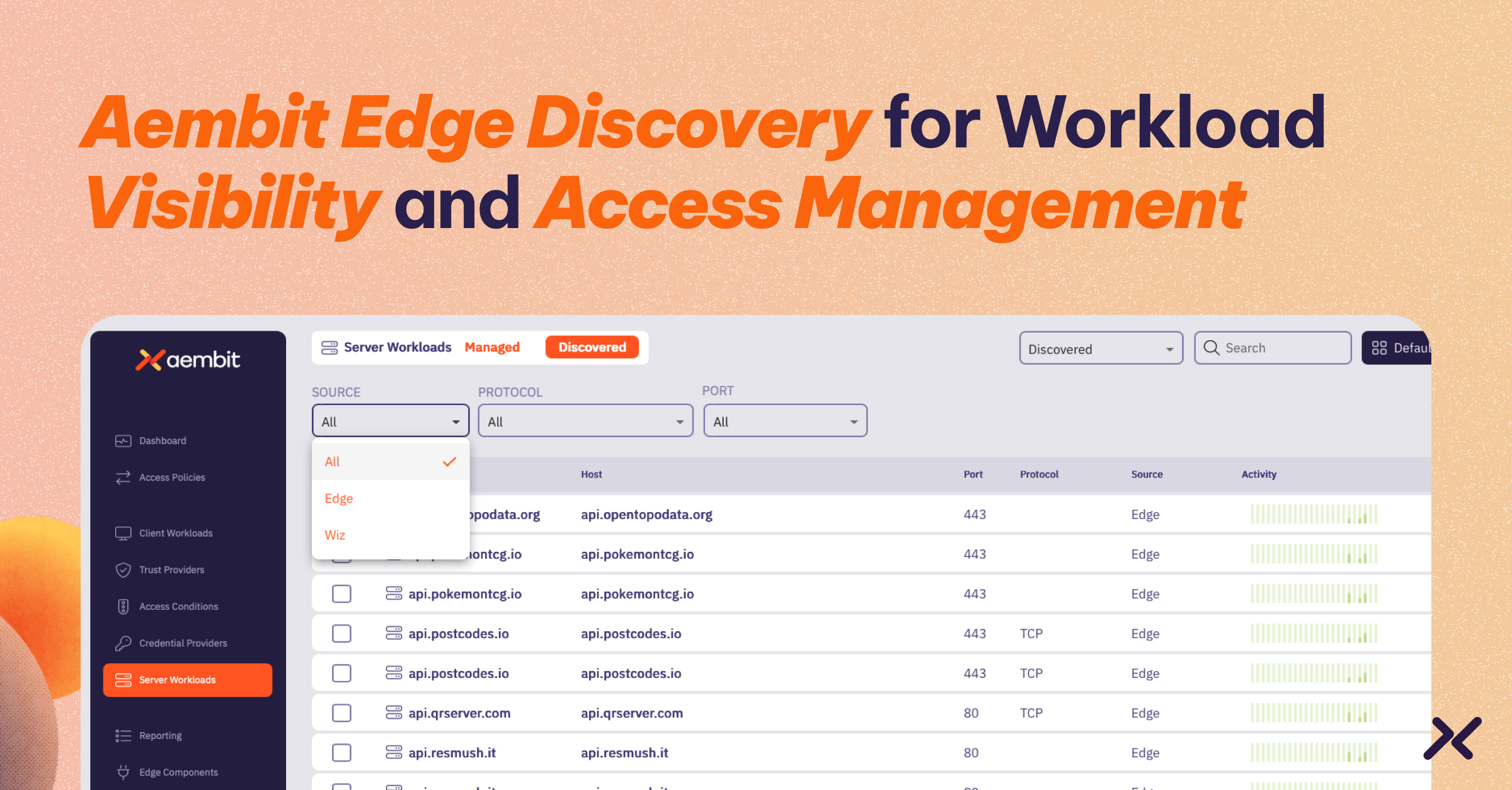 Aembit Edge Discovery blog header image with screenshot.