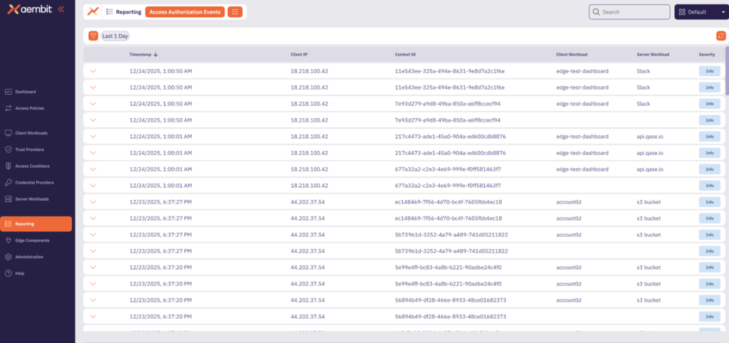 Aembit Workload IAM screenshot.