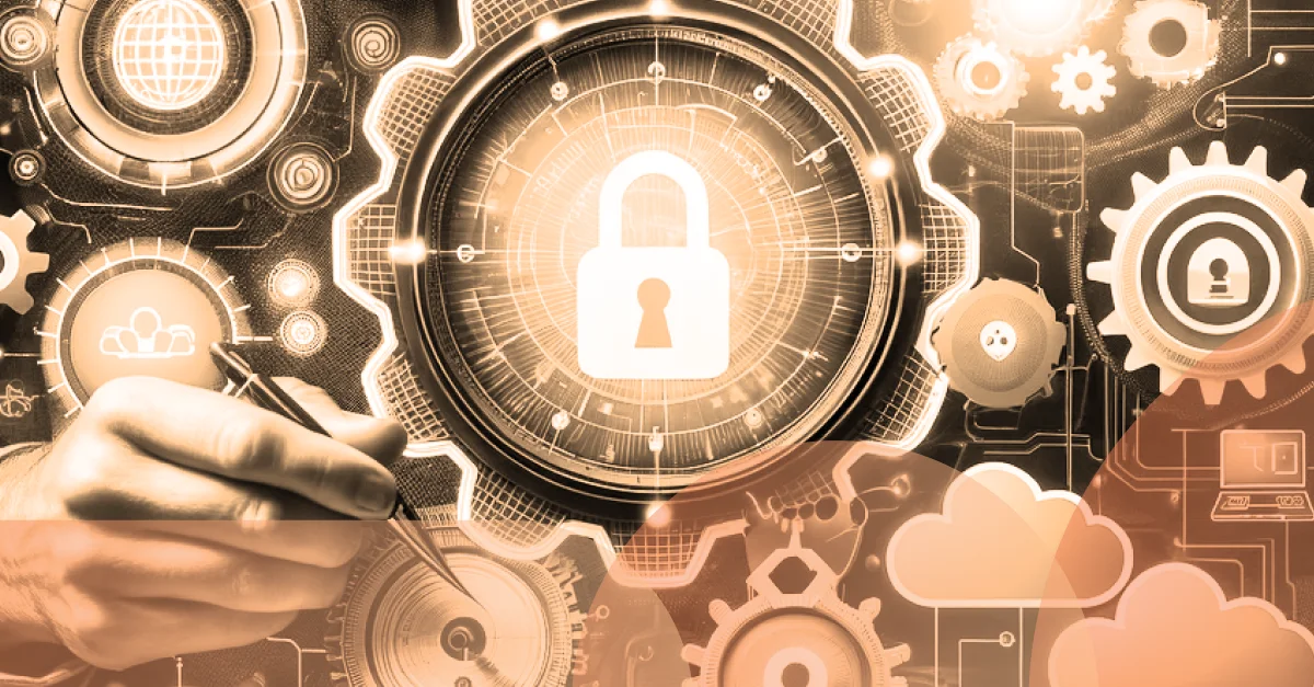 Graphic of secure cloud and human systems