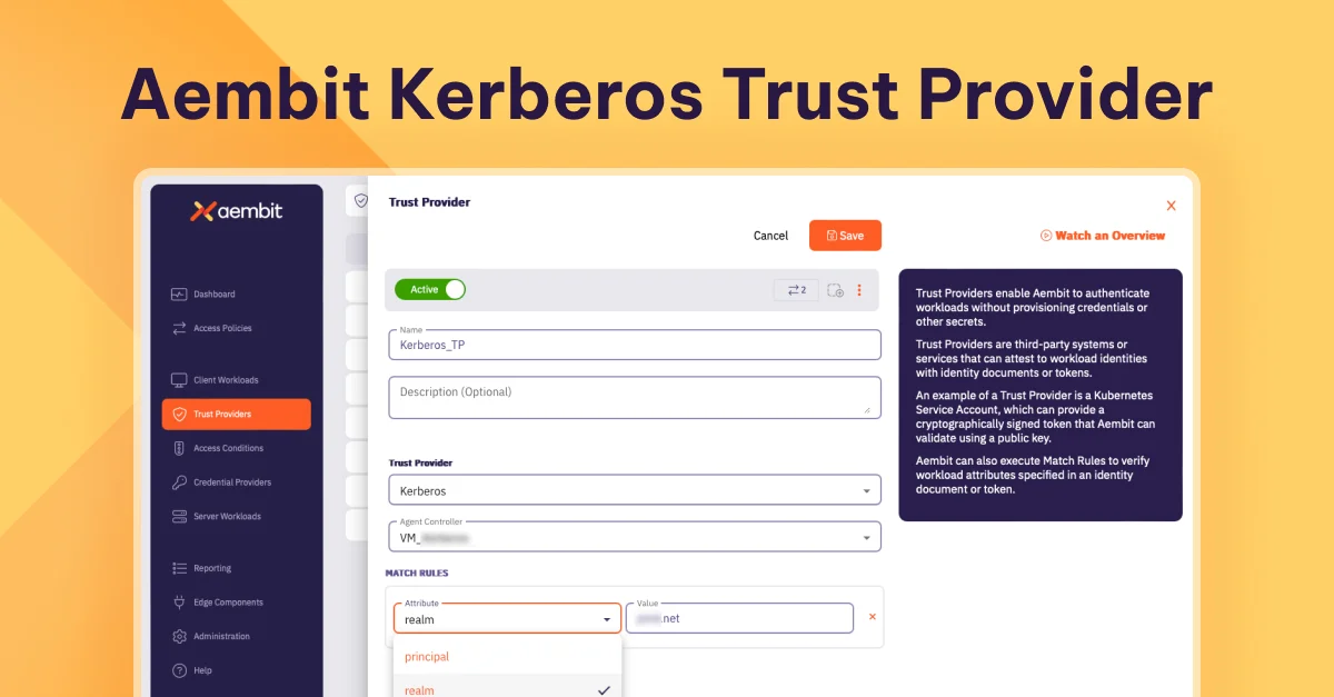 Aembit Kerberos Trust Provider product screenshot