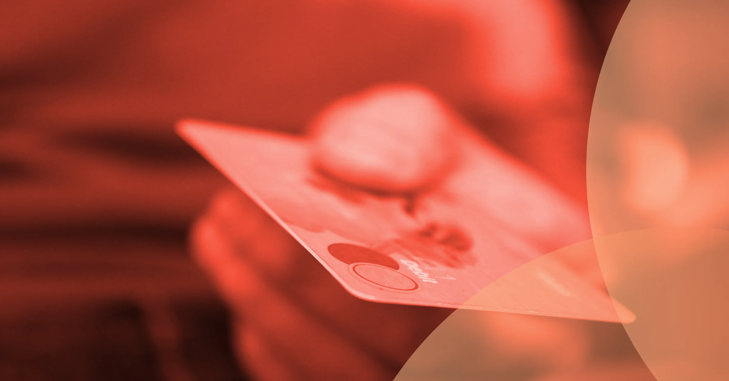 Person giving debit card