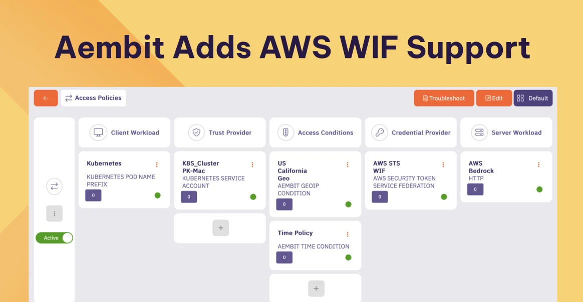 Screenshot of Aembit WIF Support.