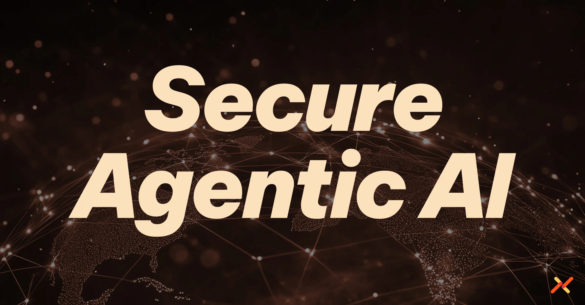 “Secure Agentic AI” over a connected digital globe.